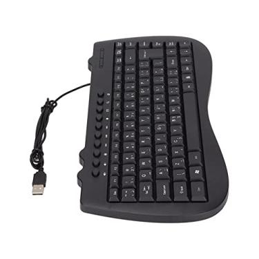 Imagem de Teclado Com Fio, Mini Teclado Ultrafino Interface Usb Teclado de Computador Silencioso Teclado Multimídia Pequeno Idioma Com 95 Teclas Suporte Inglês árabe (árabe)