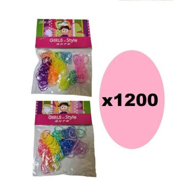 Imagem de 1200 Xuxinhas Elásticos De Silicone Colorida Com Bolinha