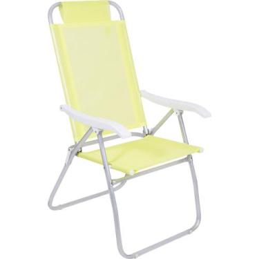 Imagem de Cadeira de Praia Reclinável Prosa em Alumínio Amarela Bel, Único