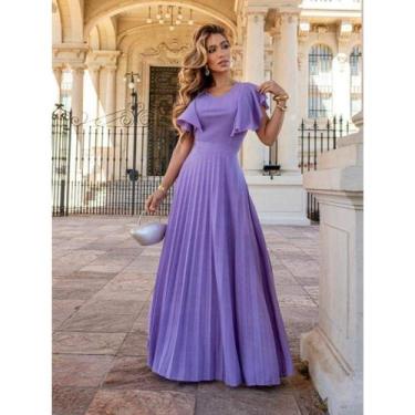 Imagem de Conjunto Blusa e Saia Longa Plissada na Malha Lurex moda evangélica - 