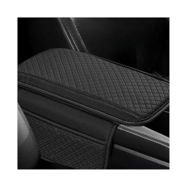 Imagem de MTRPS Capa de console central de carro, almofada de couro de microfibra para apoio de braço com 2 sacos de armazenamento, protetor de console intermediário antiarranhões, acessórios internos para a