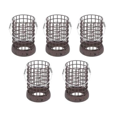 Imagem de Gaiola para isca de pesca, leve, afundamento rápido, metal resistente, armadilha, cesta, alimentador, para pescadores de água salgada, água doce, 50g, 5 peças