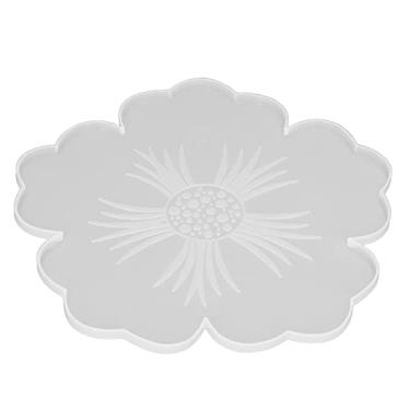 Imagem de Phefop Molde de Porta-copos de Flores, Molde de Silicone Reutilizável Elástico Diy Cola de Cristal Bandeja de Porta-copos de Flores Com Acabamento Brilhante para Artesanato de