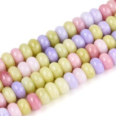 Imagem de 1 fio de imitação de pedras preciosas contas de vidro Rondelle espaçadores de vidro cordão para artesanato faça você mesmo, brincos, pulseira, colar, fabricação de joias, 8 x 5 mm, cerca de 150 ~ 159