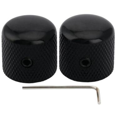 Imagem de Musiclily Pro 6mm Knobs Aço Dome com Parafuso para Telecaster Guitarra e Baixo Precision Bass, Preto(2 Peças)