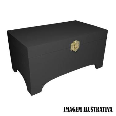 Imagem de Caixa Baú Grande com Fecho 30cm Mdf Madeira Pintado - ATACADÃO DO ARTE
