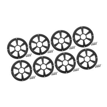 Imagem de REPAIROCK Capa universal para grades de alto-falante de carro de 20,32 cm redonda caixa protetora de subwoofer de 20 polegadas com parafusos de montagem preto - Pacote com 8 peças de reposição