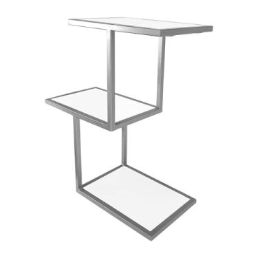 Imagem de Prateleira Nicho Para Decoração de Sala Quarto Canyon - Prata/branco