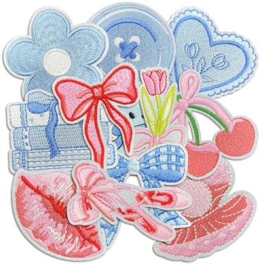 Imagem de Adesivos femininos Boho para passar a ferro, aplique de bordado fofo, adesivos decorativos DIY para jeans, jaquetas, roupas, mochilas, chapéus (Boho5 12 peças)