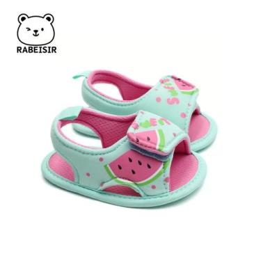 Imagem de Verão 0-18 meses bebê menina princesa melancia pano sola sapatos crian