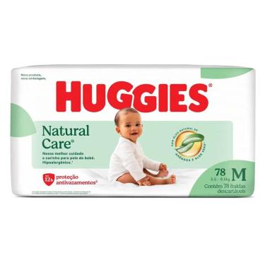 Imagem de Fralda Huggies Natural Care Tamanho M 78  Unidades Descartáveis