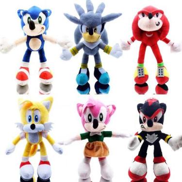 Imagem de Boneco de pelúcia Sonic the Hedgehog, 28 cm de altura, conjunto de 6 p