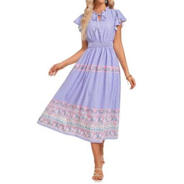 Imagem de Vestido maxi GRACE KARIN feminino 2025, verão, decote em V, roxo, rosa