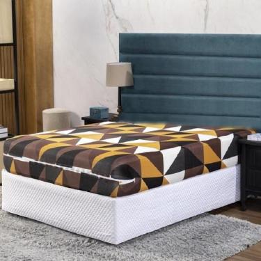 Imagem de Capa Colchão King 40Cm Zíper Protetor Malha Estampada 1 Peça - Ametist