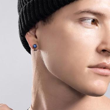 Imagem de Brincos de pressão para mulheres sem orelhas furadas, brincos de pedra do mês de nascimento não perfurados para presente de aniversário, Medium, Cobre, Safira