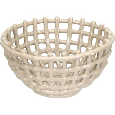 Imagem de CENTRO MESA DECORATIVA FRUTEIRA HOME&CO CERÂMICA 12x22x22cm MARFIM