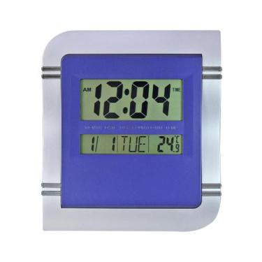 Imagem de Relógio digital quadrado de mesa ou parede de plástico 27cm - Imporien