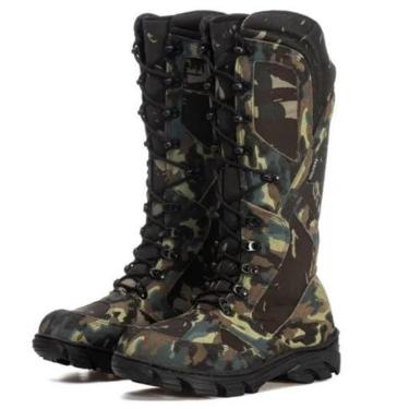 Imagem de Bota Adventure Masculina Camuflada Couro Legítimo Pescaria-Masculino