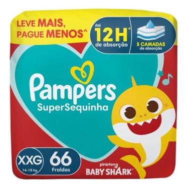Imagem de Fralda Descartável Pampers Supersequinha Tamanho Xxg 66 Unid Extra Ext