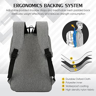 Imagem de Tingpai Mochila de 3 peças Conjunto Combo Mochila pa Laptop Resistente à Água Bolsa de Viagem de Negócios com Porta de Carregamento USB Mochila pa Computador Escola Escola Viagem Casual Caminhada Moc