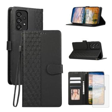 Imagem de Asuwish Capa de telefone para Samsung Galaxy A53 5G capa carteira com protetor de tela de vidro temperado e alça de pulso flip porta-cartão de crédito suporte celular A 53 G5 53A SM A536U 6,5