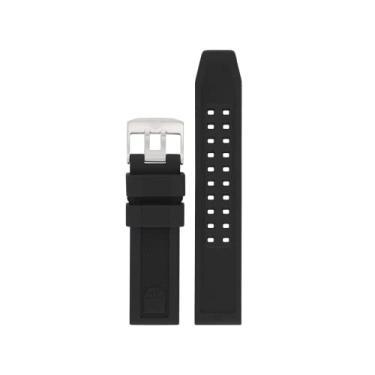 Imagem de Luminox - Pulseira de relógio genuína - pulseira de substituição de 19 mm, 20 mm, 22 mm, 23 mm, 24 mm - Pulseiras masculinas de borracha, nylon e lona - várias variações e cores, preto/prata,