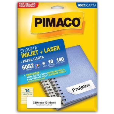 Imagem de Etiqueta Carta 6082 - 10 Folhas 33,9 X 101,6 MM - 140 Etiquetas - Pima