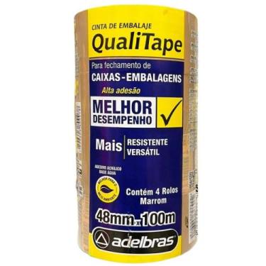 Imagem de Fita para Empacotamento Qualitape 48MM X 100M Marrom - Pacote com 4 Un