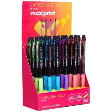 Imagem de Lapiseira 0.7MM BOLD 4 Cores com Borracha Display com 24 - Maxprint