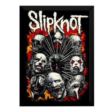 Imagem de Quadro Slipknot Banda Arte Poster Moldurado 42x29 Cm - Fanarte
