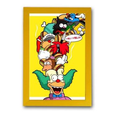 Imagem de Quadro Palhaço Krusty Simpsons Arte Moldura Amarela - Fanarte