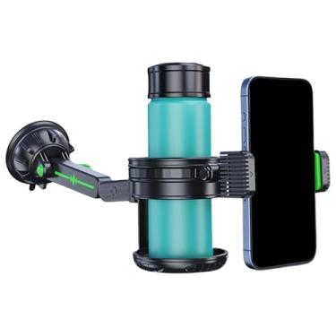 Imagem de Portador de telefone da xícara de carro, suporte para o copo de celular, Organizador do suporte para bebidas de silicone Multi-funcional, Acessórios de interiores automotivos ajustáveis, berço de mont