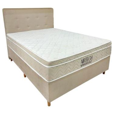 Imagem de Cama Box Casal Mola Ensacada com Cabeceira Airtech 138X188X68 Ortobom