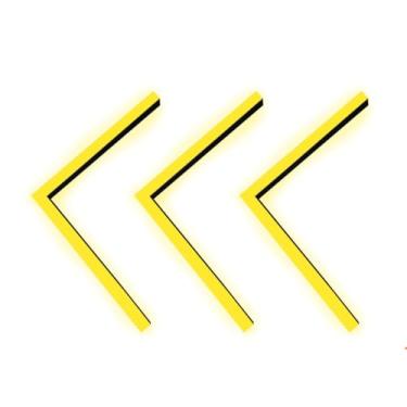 Imagem de Perfil Seta De Led 50x50cm Sobrepor 35mm + Fita Amarela + Fonte 10a