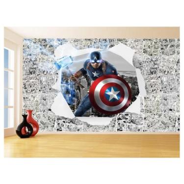 Imagem de Papel De Parede 3D Heróis Página Quadrinhos Hq 3,5M Nhma253 - Você Dec