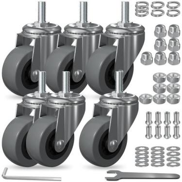 Imagem de Pacote com 6 rodízios giratórios pesados Creeper Wheels EUOKOK de 2,5 