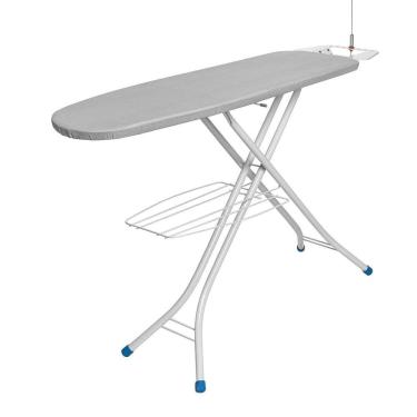 Imagem de Tábua de Passar Roupa Extra Forte em Aço Metalizado com Suporte para Ferro 2001 Top Plus Branco/Cinza