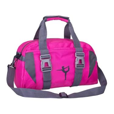 Imagem de Dynwave Bolsa de viagem para ioga e fitness com alça de ombro ajustável, bolsa de mão para fitness, Rosa Vermelha