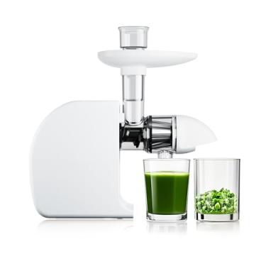 Imagem de MegaWise Espremedor de mastigação lenta Cold Press – Tecnologia silenciosa de prensagem a frio, modos de velocidade dupla, extrator de frutas e vegetais de alto rendimento, peças de limpeza rápida