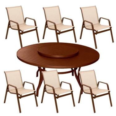 Imagem de Jogo de Mesa Giratória com 6 cadeiras Lótus - Sarah Móveis