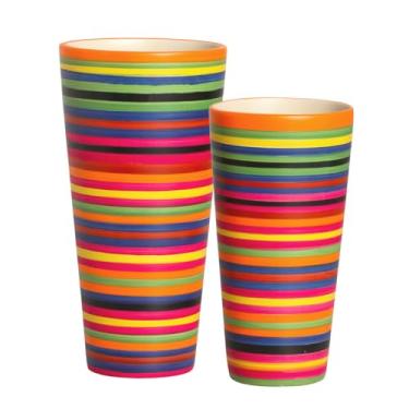 Imagem de Dupla de Vasos Decorativos de Cerâmica Colorido Firenze Colors