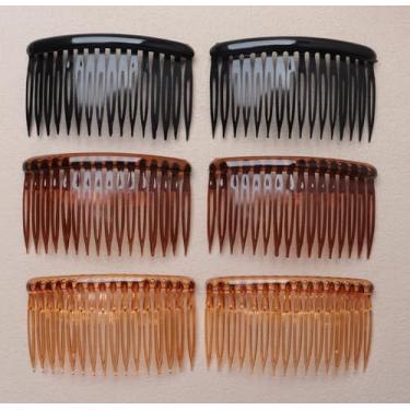 Imagem de 6 peças de pente lateral de cabelo com 16 dentes, 20 x 4,5 cm, grampos de cabelo francês, estilo vintage, acessórios para mulheres, véu de noiva, suprimentos de cabelo encaracolado longo fino