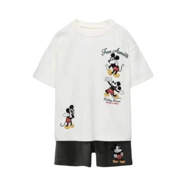 Imagem de Conjunto De Verão Para Crianças Com Estampa Do Mickey, Camiseta De Man