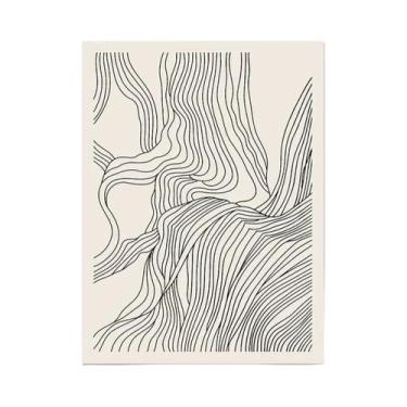 Imagem de Pintura Abstrata Em Tela Preto E Branco, Arte De Parede Nórdica Com Mo