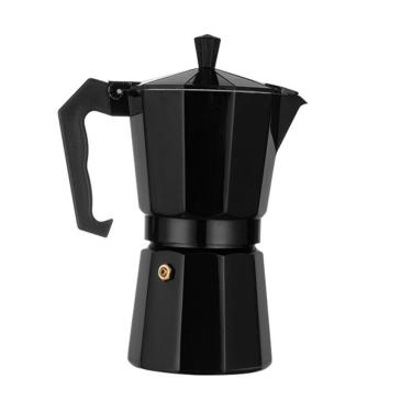 Imagem de Cafeteira Italiana Black Plus Moka 3 Xícaras Em Alumínio Premium Preta – Café Expresso Manual Encorpado E Aromático