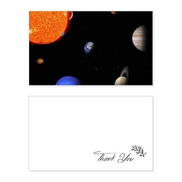 Imagem de Planeta vermelho azul escuro céu noturno cartão de agradecimento aniversário comemoração casamento agradecimento