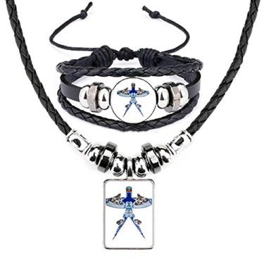 Imagem de Conjunto de joias de couro com padrão tradicional de pipa de cultura chinesa