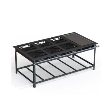 Imagem de Fogão Industrial 30x30 P7 6 Bocas Alta Pressão com Chapa Bifeteria - JL Colombo