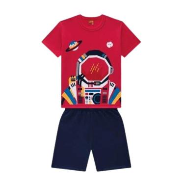 Imagem de Kyly Conjunto Camiseta e Bermuda Astronauta Vermelho