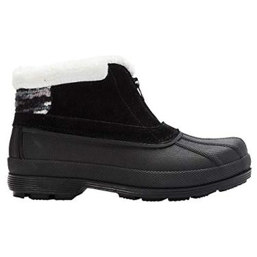 Imagem de Propet Bota de neve feminina Lumi com zíper no tornozelo, Preto/branco, 6.5 XX-Wide